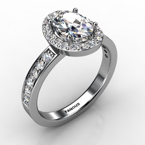 18k White Gold Engagement Ring 0.516ct - 0200866-18kw
