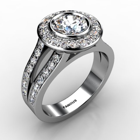 18k White Gold Engagement Ring 0.782ct - 0200901-18kw