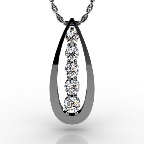 18k White Gold Pendant 1.15ct - 2300765-18kw